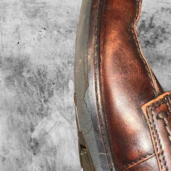 Ecco Oxford Mens Size 8-8.5 EU 42 Dress Shoe Berlin Brown Apron Toe - Picture 10 of 12
